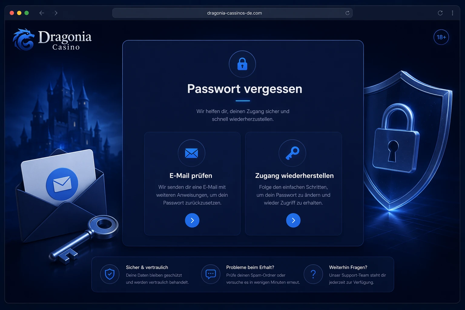 Login-Probleme und Passwort vergessen bei DragoniaCasino