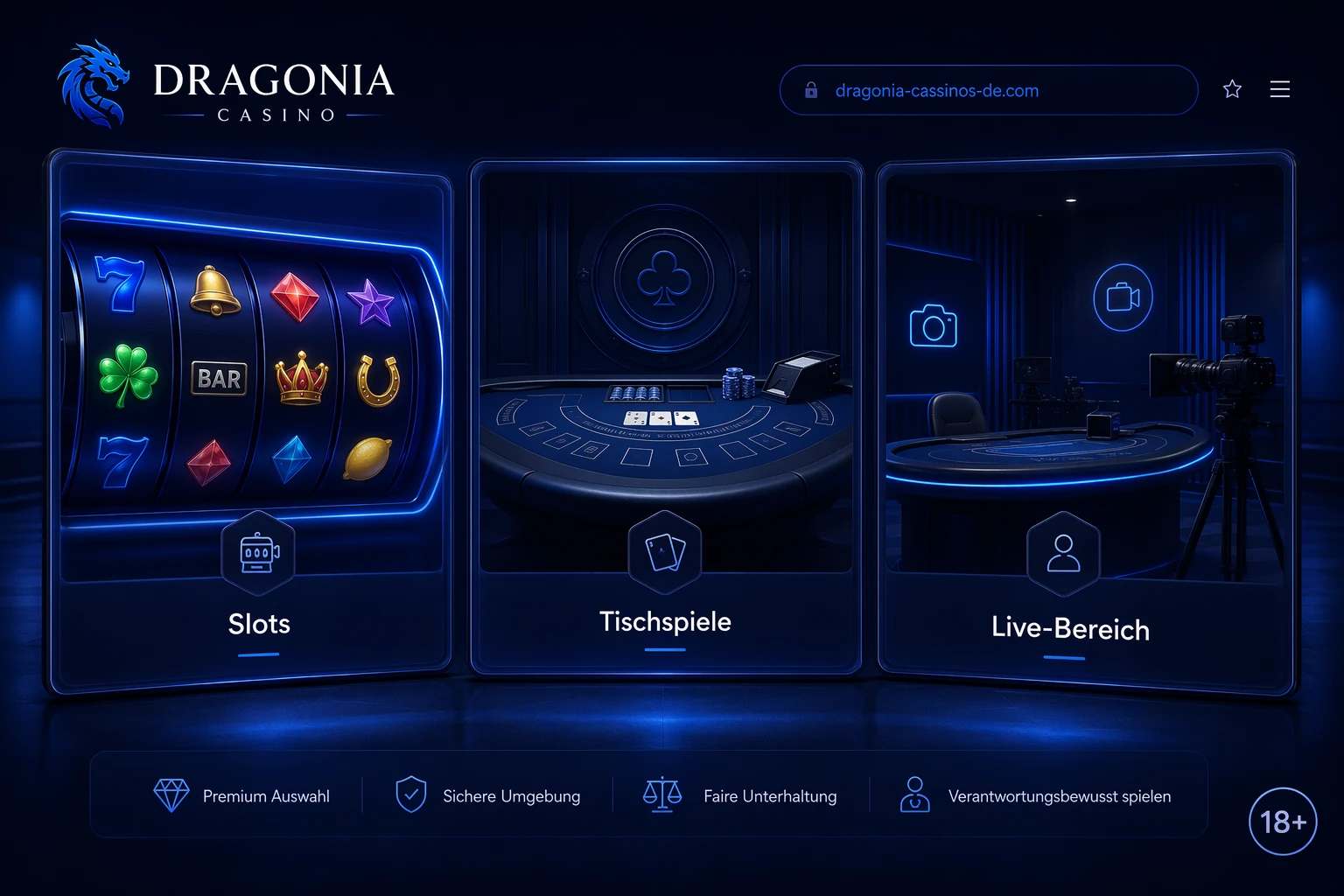 Spielangebot im Dragonia Online Casino: Slots, Tischspiele und Live-Bereich